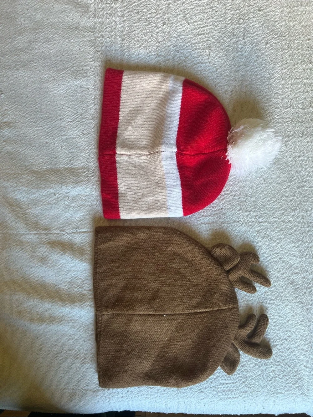 Kids Christmas Beanie Hat Bundle - Santa and Reindeer Set